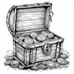 Treasure Chest Full of Gold Coins Coloring Pages 2