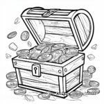 Treasure Chest Full of Gold Coins Coloring Pages 3