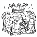 Treasure Chest with Crown and Jewels Coloring Pages 4