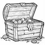 Treasure Chest with Pirate's Bounty Coloring Pages 1