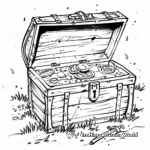 Treasure Chest with Pirate's Bounty Coloring Pages 3