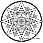 Triangular Symmetry Geometric Mandala Coloring Pages 2