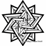 Triangular Symmetry Geometric Mandala Coloring Pages 4