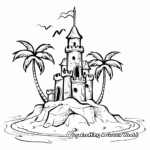 Tropical Island Sand Castle Coloring Pages 2