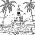 Tropical Island Sand Castle Coloring Pages 3