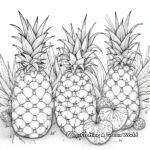 Tropical Watercolor Pineapple Coloring Pages 1
