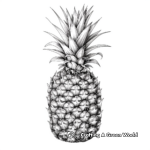 Tropical Watercolor Pineapple Coloring Pages 2