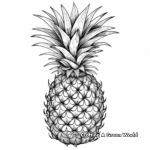 Tropical Watercolor Pineapple Coloring Pages 3