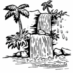 Tropical Waterfall Coloring Pages 1