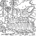 Tropical Waterfall Coloring Pages 3