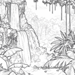 Tropical Waterfall Coloring Pages 4