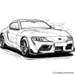 Trusty Toyota Supra Sports Car Coloring Pages 2