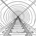 Tunnel Train Tracks Coloring Pages 1