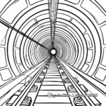 Tunnel Train Tracks Coloring Pages 2