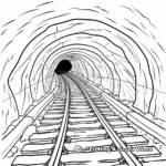 Tunnel Train Tracks Coloring Pages 4