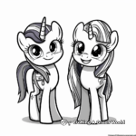 Twilight Sparkle with Rainbow Dash Coloring Pages 1