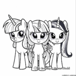 Twilight Sparkle with Rainbow Dash Coloring Pages 2