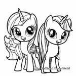 Twilight Sparkle with Rainbow Dash Coloring Pages 3