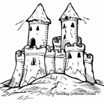 Twin-Tower Sand Castle Coloring Pages 1
