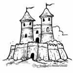 Twin-Tower Sand Castle Coloring Pages 2
