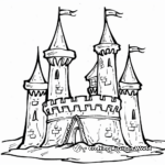 Twin-Tower Sand Castle Coloring Pages 3
