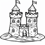 Twin-Tower Sand Castle Coloring Pages 4