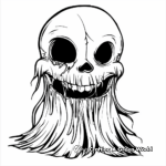 Twisted Ghost Skull Coloring Pages 1