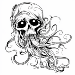 Twisted Ghost Skull Coloring Pages 2