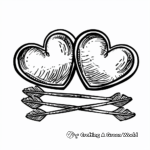 Two Hearts with Arrows Coloring Pages 3