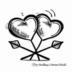 Two Hearts with Arrows Coloring Pages 4