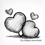 Two Hearts with Love Quotes Coloring Pages 1