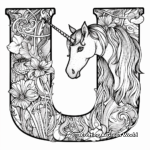 U for Unicorn: Fantasy Themed Coloring Pages 2