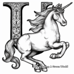 U for Unicorn: Fantasy Themed Coloring Pages 3