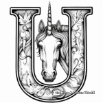 U for Unicorn: Fantasy Themed Coloring Pages 4
