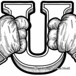 U for Uppercut Boxing Coloring Pages 2