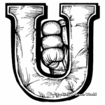 U for Uppercut Boxing Coloring Pages 3