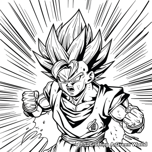 Ultra Instinct Goku Classic Coloring Pages 1