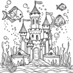 Under the Sea Sand Castle Coloring Pages 1