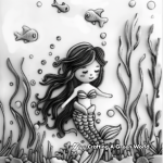 Under the Sea: Felt Mermaid Coloring Pages 2