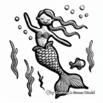 Under the Sea: Felt Mermaid Coloring Pages 4