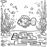 Underwater Adventure Maze Coloring Pages 2
