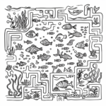 Underwater Adventure Maze Coloring Pages 3