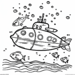 Underwater Submarine Exploration Coloring Pages 1