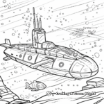 Underwater Submarine Exploration Coloring Pages 4
