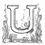 Underwater U Letter Coloring Pages 1