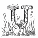 Underwater U Letter Coloring Pages 4