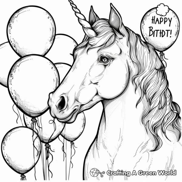 Unicorn Happy Birthday Coloring Pages - Free & Printable!
