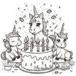 Unicorn and Friends Birthday Bash Coloring Pages 3