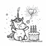 Unicorn Making a Birthday Wish Coloring Pages 4