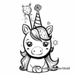 Unicorn-Themed Party Hat Coloring Pages 2